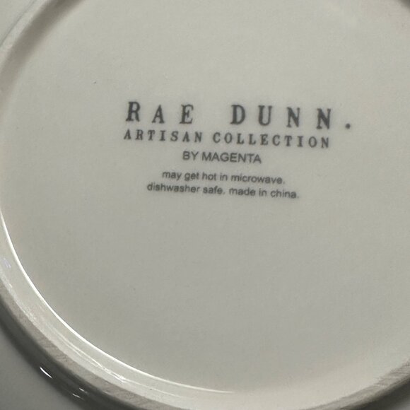 4 Rae Dunn Artisan Collection by Magenta Cats and Bicycle 6.25” dessert plates - Picture 4 of 5
